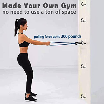 Resistance Band Wall Anchors Mount 5 Set with Lock, Gym Workout Band Heavy Duty Steel Wall Hook Bracket Rack for Home Office Training Strength Exercise Stretching Storage