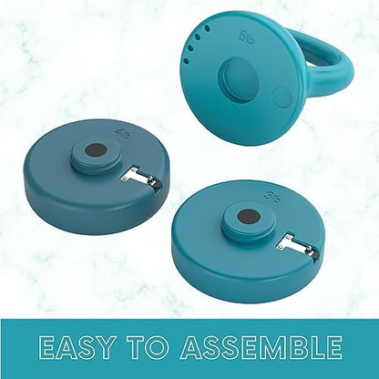 Polyfit Adjustable Kettlebell | 5 lb - 12 lb | Kettlebells Weights Set for Home Gym | Kettle Bell Sets for Women at Home - color: TEAL