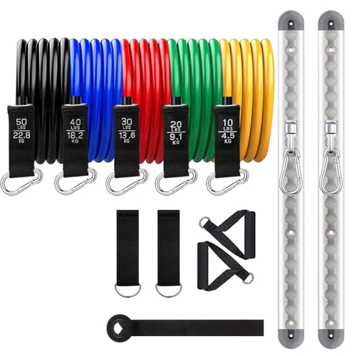 Adjustable Resistance Band Wall Anchor Set, Load Capacity Over 2000 Lbs, 100cm Aluminum Rail with 150lb Bungee Set, for Fitness Bands, Strength Training, Rehabilitation, and Home Exercise