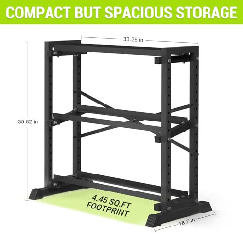 Eocnrhe Dumbbell Rack Stand Only, Weight Rack for Home Gym, 3-Tier Adjustable Dumbell Rack Heavy-Duty Weight Stand for Dumbbells Kettlebells - size: 18.7"D × 33.26"W × 35.82"H