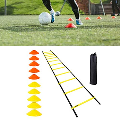 Agility Ladder, 12 Rung 20ft Speed Training Equipment Set with Adjustable Rungs and Carrying Bag, for Soccer Sports and Agility Training