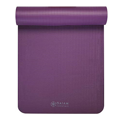 Gaiam Yoga Mat, Pilates & Exercise Mat, Thick Mat 2/5" (10mm) Workout Mat with Easy-Cinch Carrying Strap for Home & Gym Workouts - color: Purple