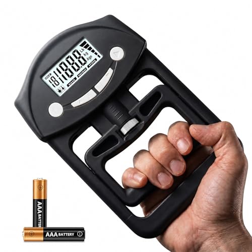 Hand Grip Strength Tester - 220lbs/100kg Digital Hand Dynamometer with High-Precision Strain Gauge, Electronic Handgrip Strength Testing Tool for Athletes, Seniors & Fitness Tracking - color: Black