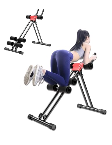 Dual Track ab Workout Machine with 5 Adjustable Heights | Abdominal Exercises Machine for Home Gym | Foldable Core & Ab Trainer with 330lbs Weight Capacity | Ab Women Exercise Fitness Trainer