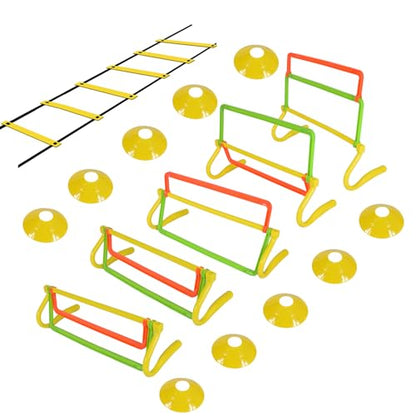 TNZMART Agility Hurdles, Adjustable Training Hurdles with 4 Heights and 3 High Visibility Colors for Soccer, Agility and Fitness Training