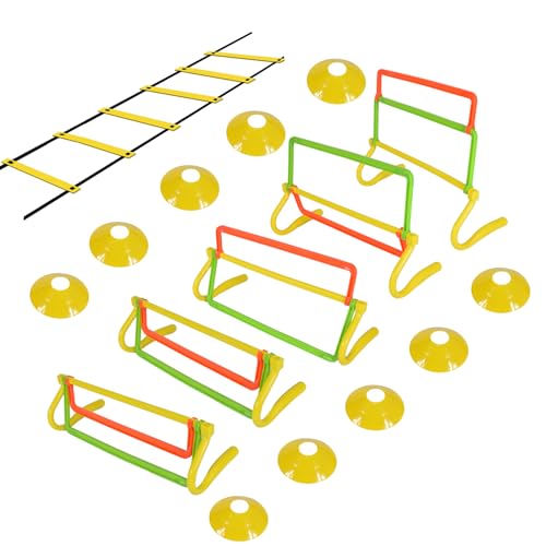 TNZMART Agility Hurdles, Adjustable Training Hurdles with 4 Heights and 3 High Visibility Colors for Soccer, Agility and Fitness Training