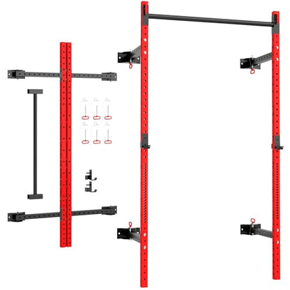 Soozier Adjustable Weight Bench with Dumbbell Rack Wooden Gym - color: Red