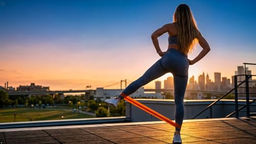 Resistance Bands Set for Women – 5 Booty Loop Bands for Home Gym, Glute Workouts, Yoga & Physical Therapy + Bag