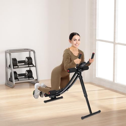 Ab Machine Abdominal Crunch Core Workout Equipment Foldable Exercise Ab Trainer Machine Coaster Abdominal/Core Fitness All Training Equipment Levels for Home & Gym