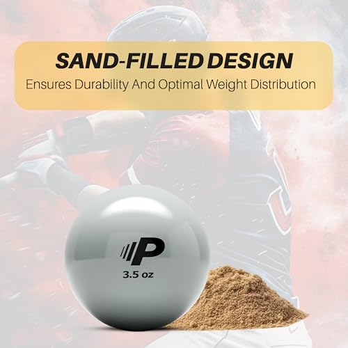 Simple Plyometric Weighted Ball | Baseball & Softball Training Ball | Arm Strength & Pitching | Durable PVC Shell with Sand Fill - size: 3.5oz