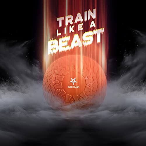 Yes4All Upgraded Version Durable Solid Slam Medicine Balls from 10-40lbs, Multicolor Options - color: Orange beast, style: F. 30lbs