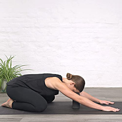 MYGA Yoga Block,Lightweight EVA Foam Yoga Brick,High Density Non-Slip Block for Yoga Poses, Pilates, Balance and Flexibility - color: Black