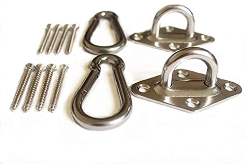 1000 lb Capacity Heavy Duty Hammock Hanging kit Ultra Durable Hooks Carabiners for Hammock Stand Hammocks Swing Chair,Multiple Indoor Outdoor Suspension Ceiling Hooks