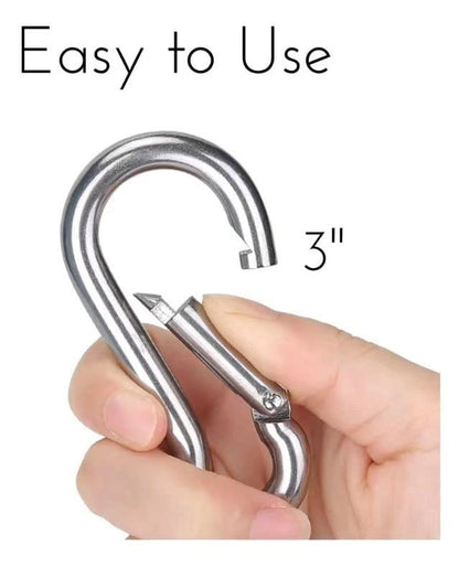 Detachable Pilates Bar Clip, Resistance Band for Stainless Steel Spring Snap Hook Carabiner
