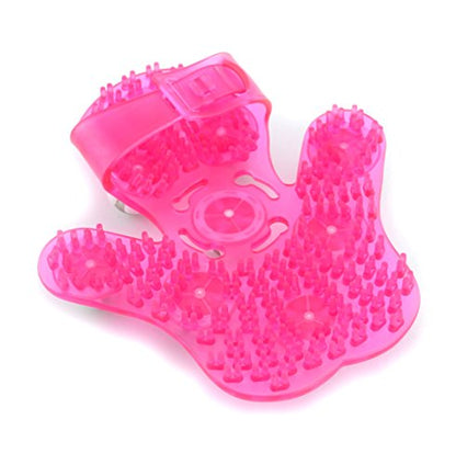 SAMYO Palm Shaped Massage Glove Body Massager with 9 360-degree-roller Metal Roller Ball Beauty Body Care (Pink)