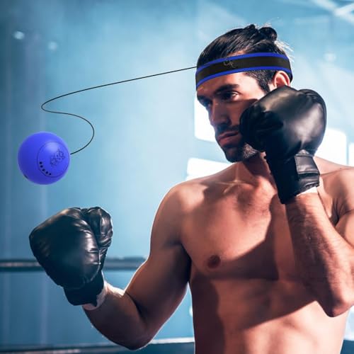 Reflex Ball Headband Multifunctional Fun Effective Reaction Training - color: Blue ball