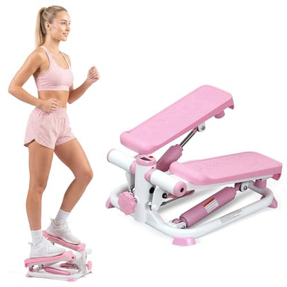 Sunny Health & Fitness Mini Stepper w/LCD Monitor & Adjustable Step Height - color: Pink