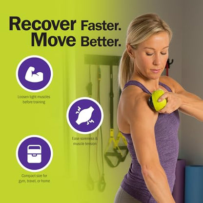 GoFit GoBall Trigger Point Massage Ball, 3.25 Inch Firm Therapy Ball for Muscle Tension Relief, Self-Massage Tool for Back, Shoulders, Legs and Glutes, Portable Deep Tissue Roller Ball