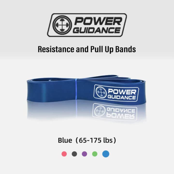 POWER GUIDANCE Pull Up Assist Bands - Stretch Resistance Band - Mobility Band - Powerlifting Bands - by Perfect for Body Stretching, Powerlifting, Resistance Training - color: blue
