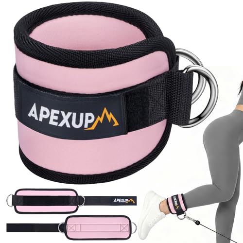 Ankle Strap for Cable Machine, Ankle Resistance Bands, Cable Kick Back Ankle Straps for Gym, Glute Workouts, Leg Extensions, Adjustable Straps with Neoprene Padding