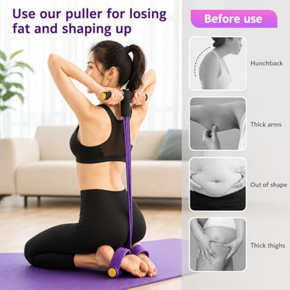 Pedal Resistance Bands with Handles, 21 Fitness Resistance Bands-6 Tube, Resistance Bands with Handles Pedal, Stretch Bands for Exercise Sit Up Exercise Equipment AB Workout Equipment for Women Men