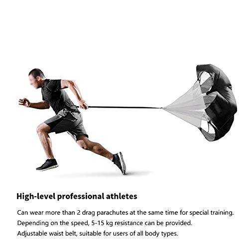ZJchao Training Resistance Parachute, Running Speed Exercise Power Umbrella Adjustable Waist Belt 1.5x15 Meters Surface with Carry Bag for Football Track Basketball Long Distance