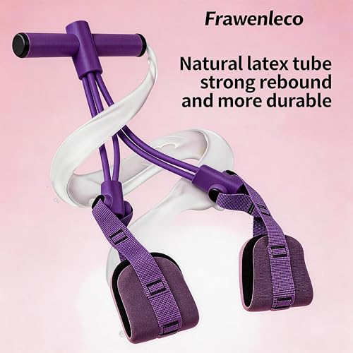 Fitness Resistance Bands with 4 Tube Pedal Ankle Puller, Elastic Yoga Pedal Stretch Band for Exercise, - color: Purple