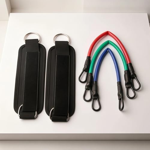 5-Piece Universal Ankle Resistance Band Set with Adjustable Straps for Yoga, and Fitness