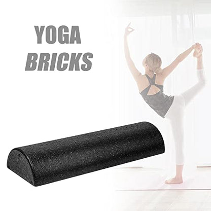 Harilla Yoga Column Roller High Density Equipment Balance Training Half Foam Roller Yoga Brick for Exercise Gym, 45x15x7.5cm