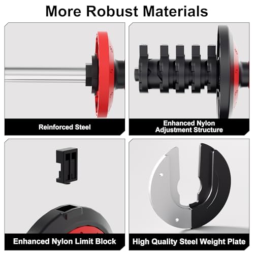 Adjustable Dumbbell Set, 10-in-1 25LB/55LB/90LB Ajustable Dumbbells with Safe Locking System, Enclosed Storage Tray, 1 Sec Fast Adjustment, Comfortable Non-Slip Textured Grip, Suitable for Home Gym Workouts Men and Women