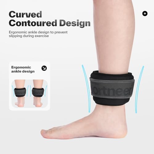 Sportneer Ankle Weights 0.5/1/2/3/5 LBS 1 Pair Wrist Leg Arm Weights - color: Black, size: 2 lb x 2
