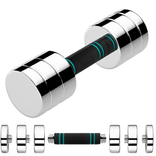 LIFERUN Single Steel Adjustable Dumbbell, 5/10/15lb Free Weight Single Dumbbell, Non-Slip and Comfortable Foam Handle, Adjustable Single Dumbbell for Home Gym Office Exercise - style: 10lb