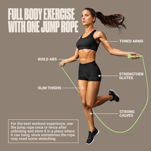 SPORTBIT Adjustable Jump Rope for Fitness and Exercise - color: Green
