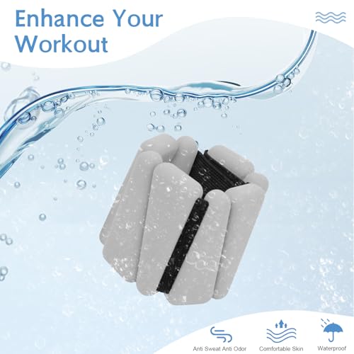 Wrist Weights Set of 2(2Lbs Each), Adjustable Silicone Workout Weights for Women and Men, Wearable Ankle/Wrist Weights Suitable for Yoga, Dance, Pilates, Pool Exercises and Jogging - color: Grey 4lb