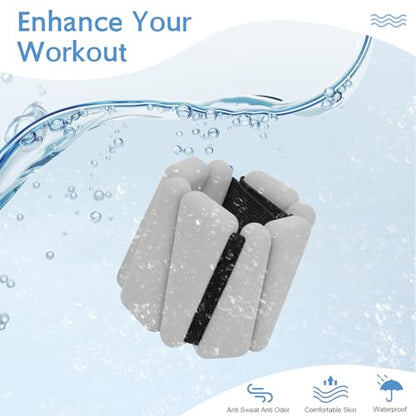 Wrist Weights Set of 2(2Lbs Each), Adjustable Silicone Workout Weights for Women and Men, Wearable Ankle/Wrist Weights Suitable for Yoga, Dance, Pilates, Pool Exercises and Jogging - color: Grey 4lb