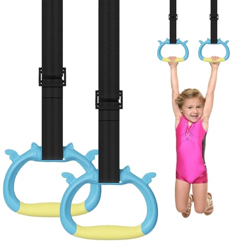 Gymnastics Rings, Children's Home Gym Equipment, Children's Adjustable Strap Strength Training Rings, Pulling Rings for Physical Training
