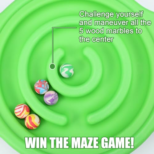 Maze Balance Board for Kids Plastic Wobble Rocker Balance Board with Mini Balls Load 220lb Balance Game with Handles for Toddler Balancing Exercise Equipment Game, 24.5 x 11.8 Inch - color: Green