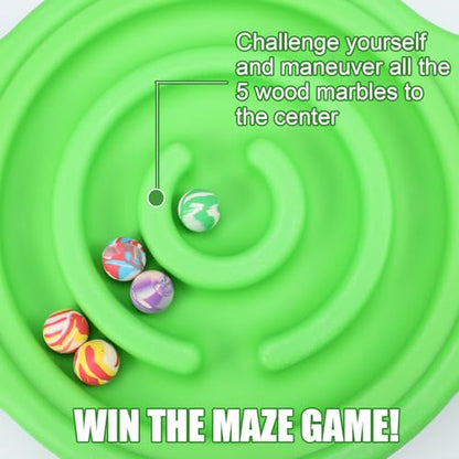 Maze Balance Board for Kids Plastic Wobble Rocker Balance Board with Mini Balls Load 220lb Balance Game with Handles for Toddler Balancing Exercise Equipment Game, 24.5 x 11.8 Inch - color: Green