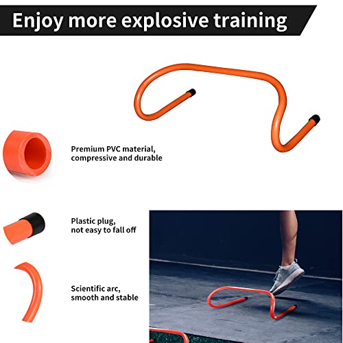 TNZMART Agility Ladder and Disc Cones Training Set Adjustable Rungs Training Ladder with 10 Plastic Sport Cones for Training - color: Orange, 6 hurdles
