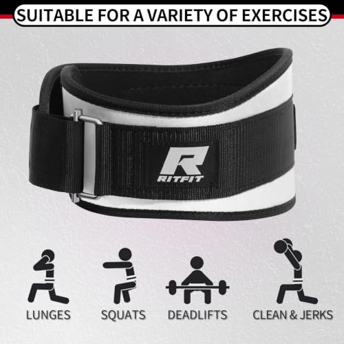 RitFit Weight Lifting Belt 6 Inch for Squats Deadlift Strength Training - color: Grey, size: S(26"-32")