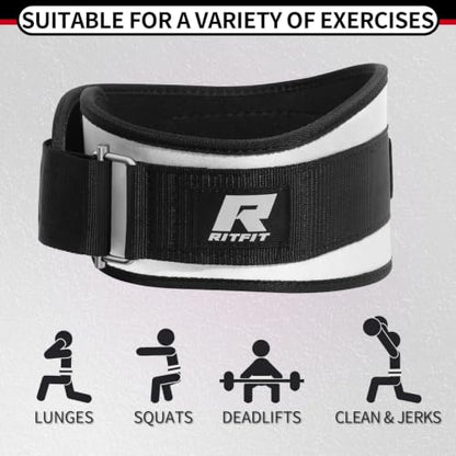 RitFit Weight Lifting Belt 6 Inch for Squats Deadlift Strength Training - color: Grey, size: XL(43"-51")