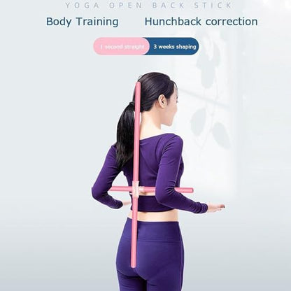 Yoga Sticks,posture Correction Equipment Sports Back Open Shoulder Body Shaping Stretching Tool Wooden Sticks for Young People and Adults (Medium)
