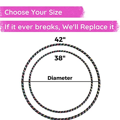 The Spinsterz Beginner Hoop: Weighted Fitness Hula-Hoop for Adults Weight Loss, Waist Exercise Ring for Cardio & Core, Adjustable Quality Detachable Hula Shaper for Beginners, Made in USA - Burgundy