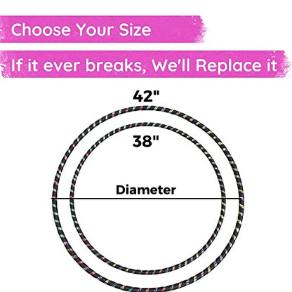 The Spinsterz Beginner Hoop: Weighted Fitness Hula-Hoop for Adults Weight Loss, Waist Exercise Ring for Cardio & Core, Adjustable Quality Detachable Hula Shaper for Beginners, Made in USA - Burgundy