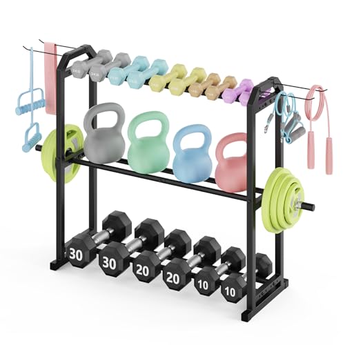 IMAYCC 3 Tier Dumbbell Rack Weight Rack Heavy Duty Weight Storage Organizer for Home Gym, Up to 390 lb Capacity for Dumbbells Kettlebells Weight Plates(dumbbell rack stand only)