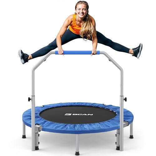 BCAN SP2 40/48" Foldable Mini Rebounder Trampoline for Adults |FED Fitness - color: Blue, size: 48-inch