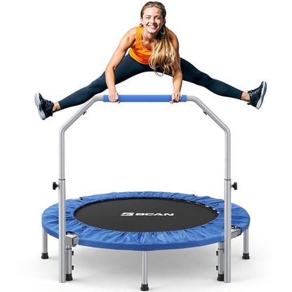 BCAN SP2 40/48" Foldable Mini Rebounder Trampoline for Adults |FED Fitness - color: Blue, size: 48-inch