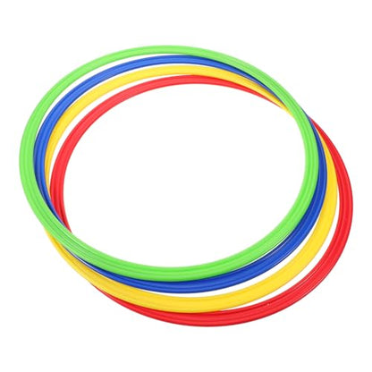 POPETPOP 4pcs Agility Training Rings for Soccer Sturdy Plastic Speed Hoops for Outdoor Football Drills Enhance Coordination and Speed for Boys and Girls and Adults