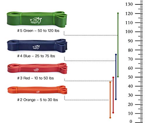 Fit Simplify Pull Up Assist Resistance Bands for Fitness, Physical Therapy, Stretching, Mobility and Exercise - color: Red