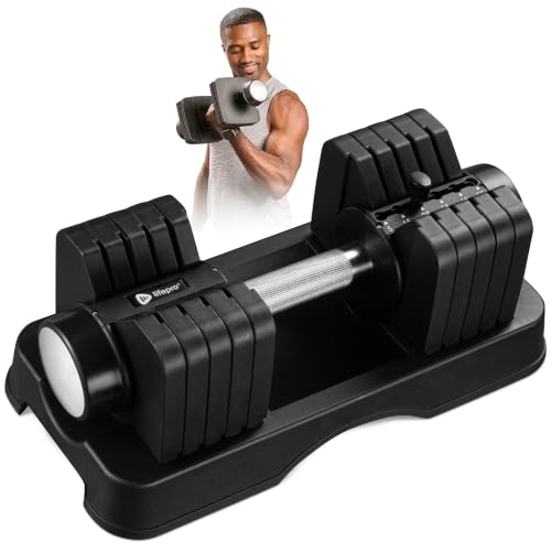 Lifepro Adjustable Dumbbells & Weights for Home Gym, Quick-Adjust - color: Jet Black